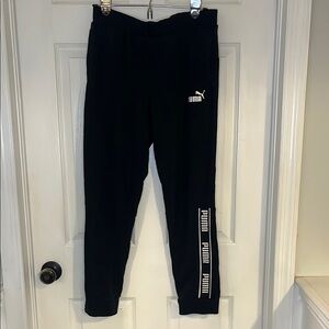 Puma Kids Black Sweatpants with Logo